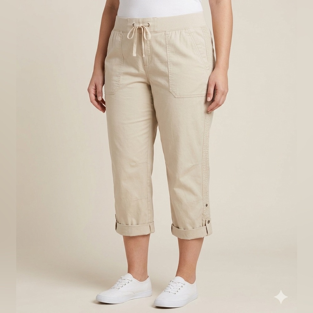 Khakis & Co Plus Size Khaki Capris Size 16